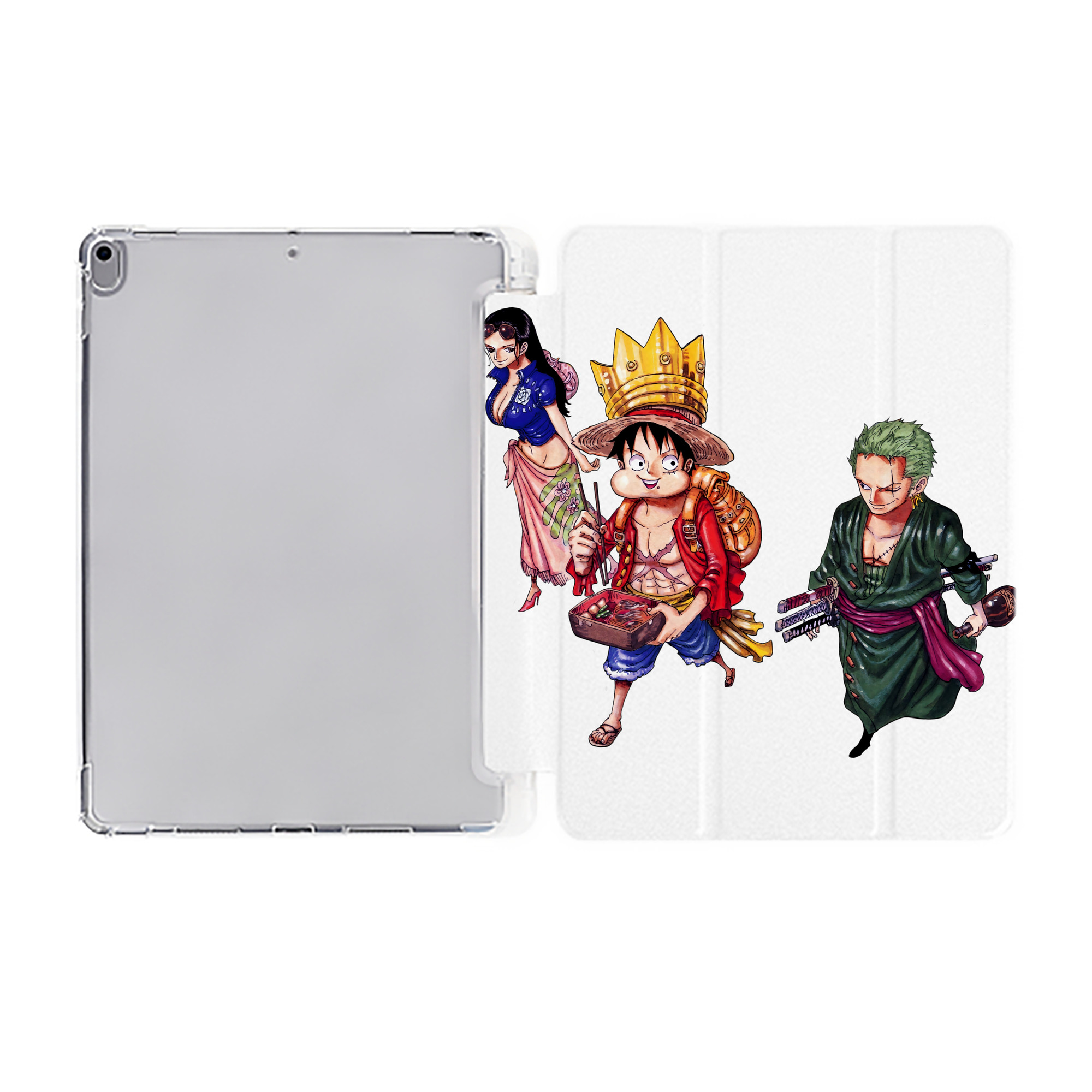 ワンピース モンキー・D・ルフィ ONE PIECE Monkey D. Luffy IPad ケース ペン収納付き 三つ折りスタンド PUレザー×シリコン 対応機種9.5/10.5/10.9インチ
